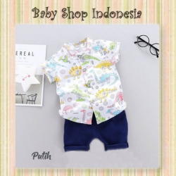 large LU611 setelan dino robot Putih